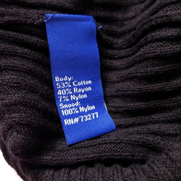 Apt. 9 Size XXL Asymmetrical Sweater Removable Plush Infinity Scarf Black Women - Picture 8 of 9